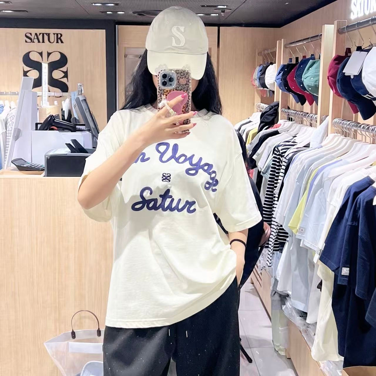 韓國 Satur Setter Logo Embroidered Voyage Short Sleeve T-shirt (男女同款)【SR340】