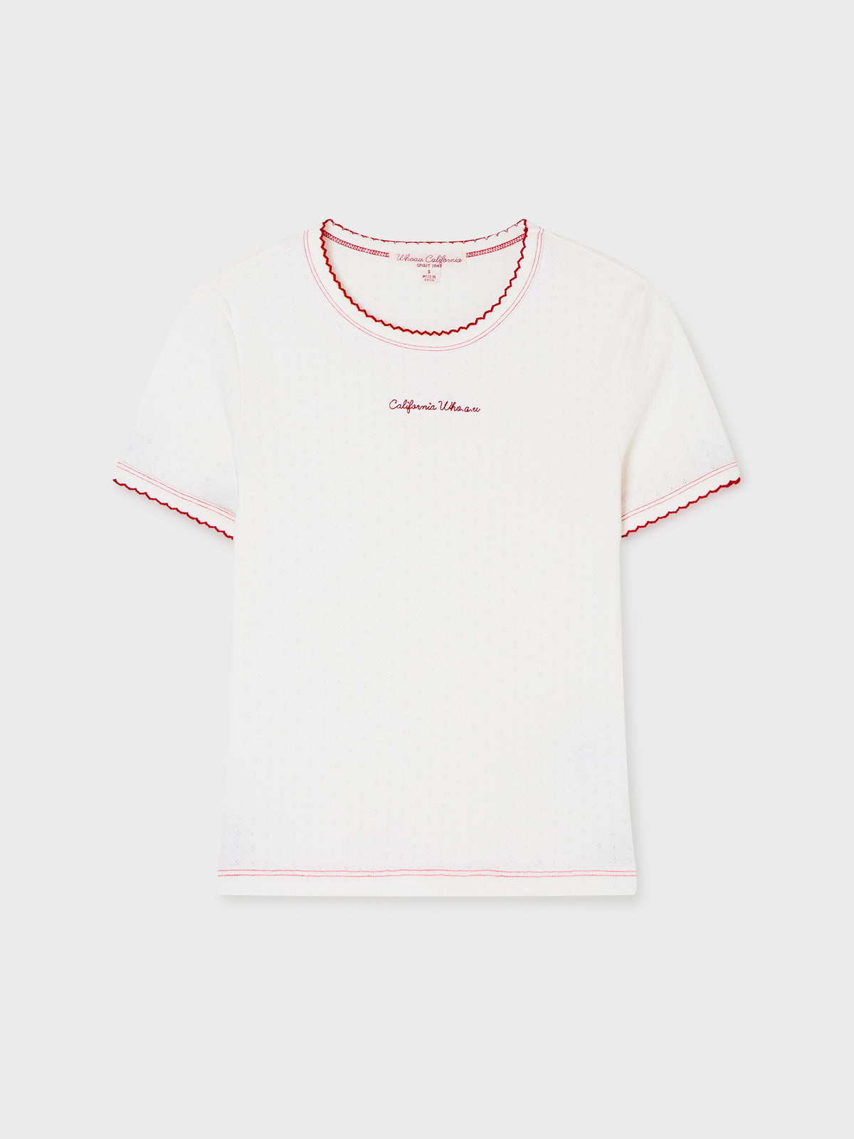 韓國 WhoAU Feminine Picot T-shirt【WA355】