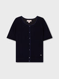 韓國 WhoAU Punching Skashi Short Sleeve Cardigan【WA328】