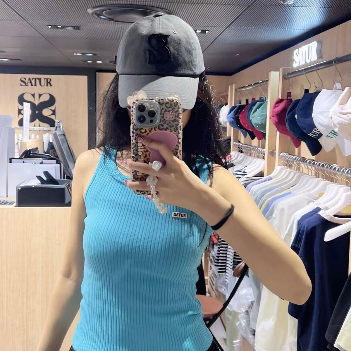 韓國 Satur S Logo Vintage Casual Ball Cap【SR358】