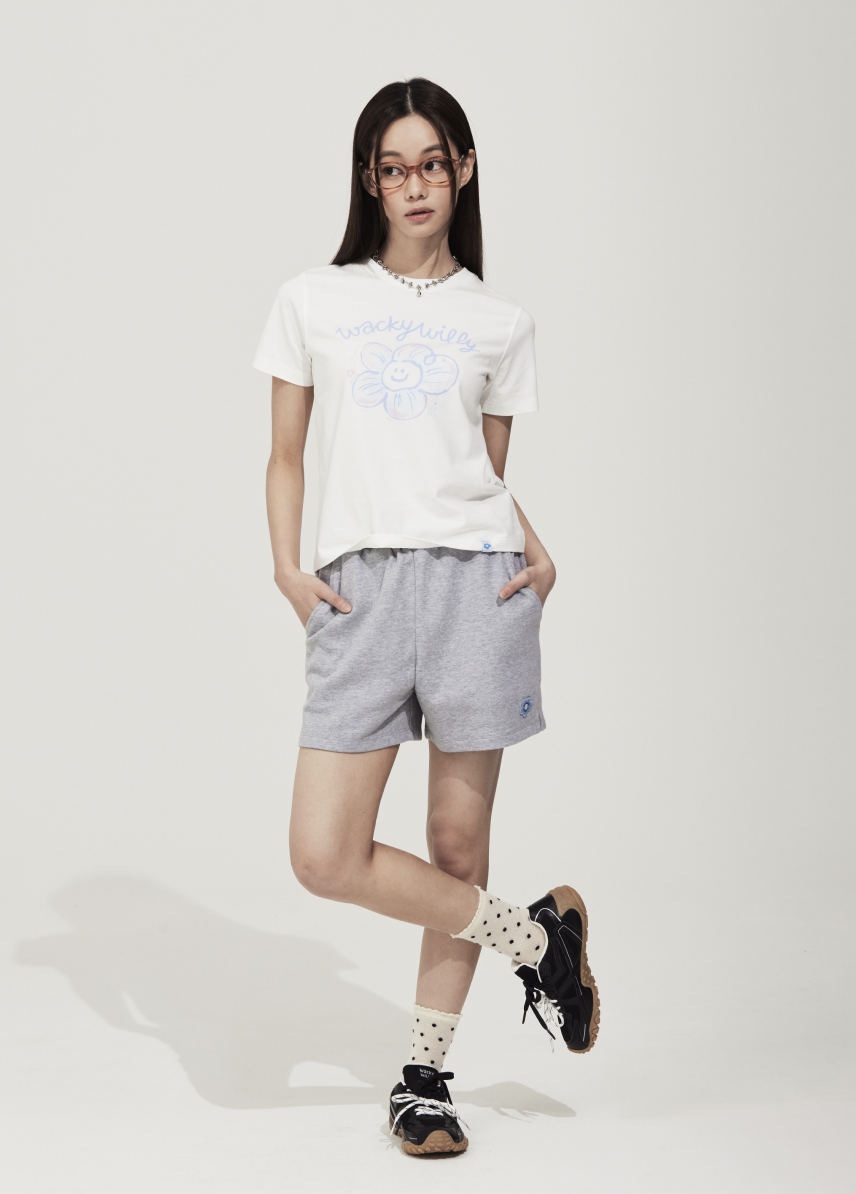 韓國 Wacky Willy Women's Big Lily Graphic Short Sleeve T-shirt【WW171】