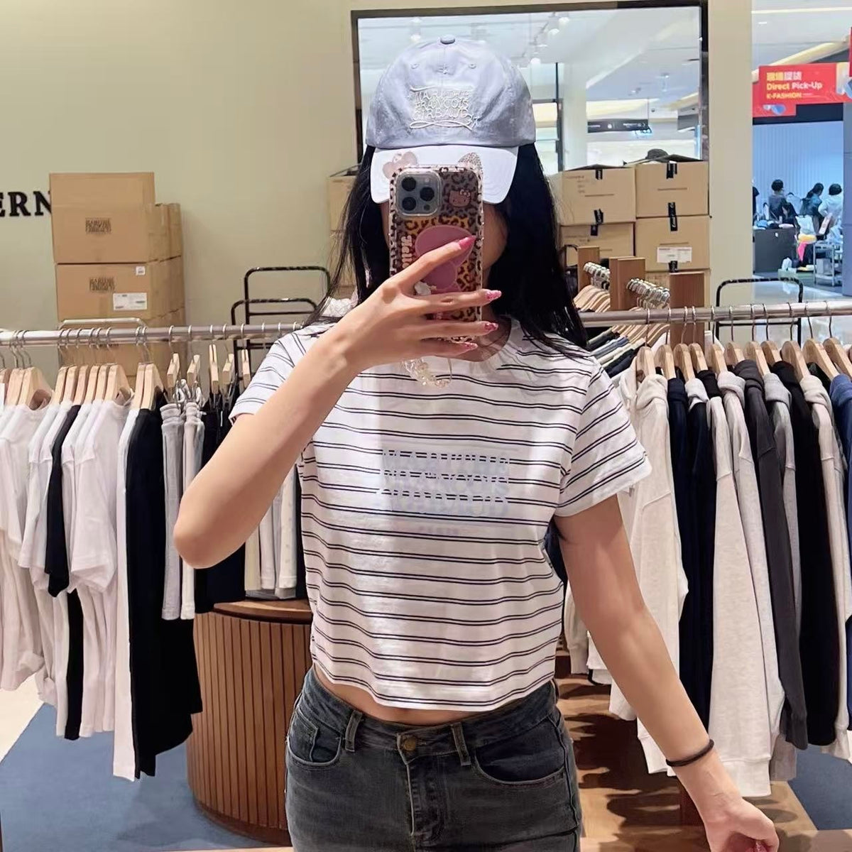 韓國 Marithe Francois Girbaud W Classic Logo Crop Tee【MD149】