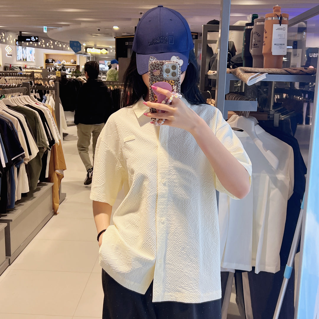 韓國 National Geographic Women's Seersucker Oversized Cover-up Shirt【NG989】