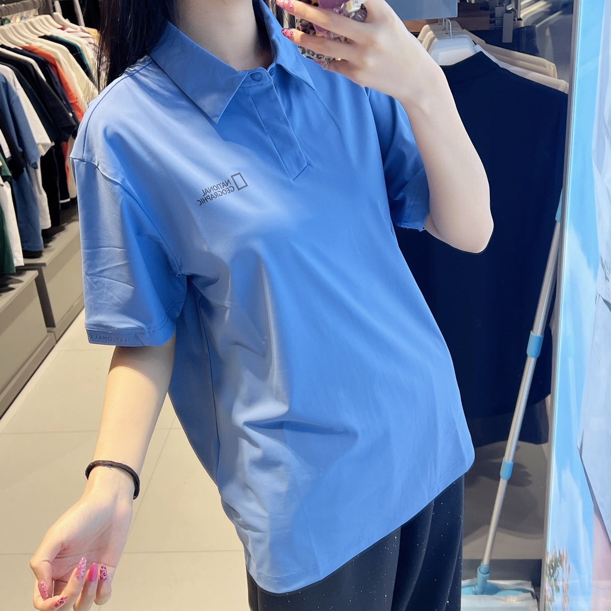 韓國 National Geographic Cooling Stretch Short Sleeve Collared T-shirt【NG949】