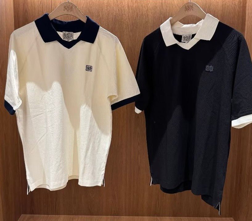韓國 Marithe Francois Girbaud Small Classic Logo Pk Collar Point Tee【MD241】