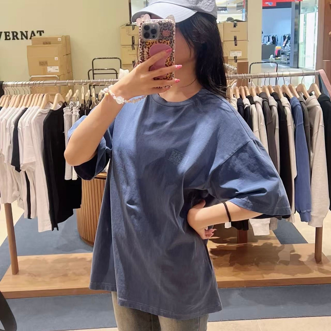 韓國 Marithe Francois Girbaud Outline Classic Logo Dyeing Oversized Tee【MD205】