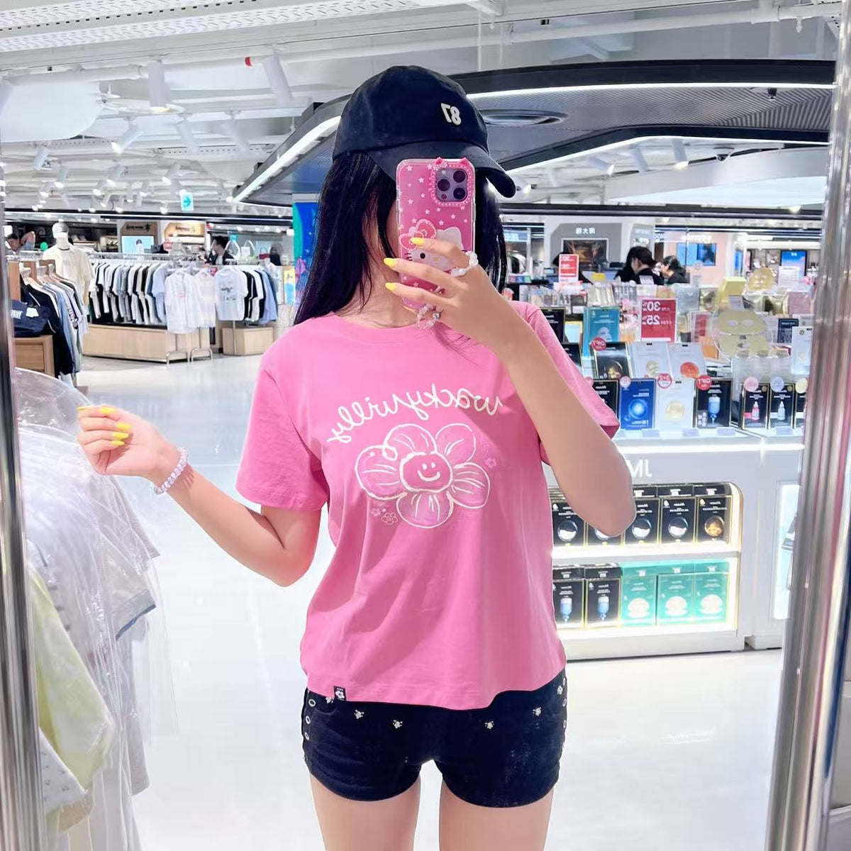 韓國 Wacky Willy Women's Big Lily Graphic Short Sleeve T-shirt【WW171】