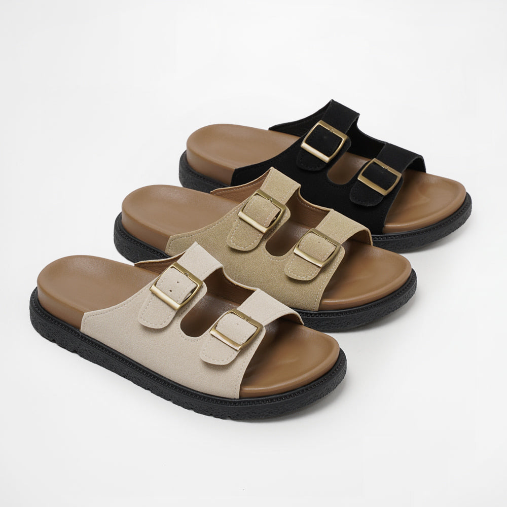韓國 Chaakan Neldo Big Buckle Platform Slippers【CN025】