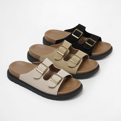 韓國 Chaakan Neldo Big Buckle Platform Slippers【CN025】