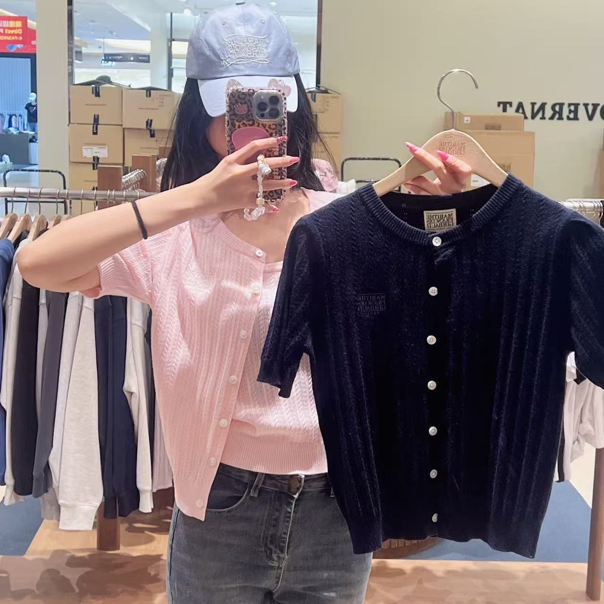 韓國 Marithe Francois Girbaud W Small Classic Logo Half Knit Pullover【MD209】