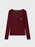 韓國 WhoAU Steve Ribbed Henley neck Pullover【WA082】