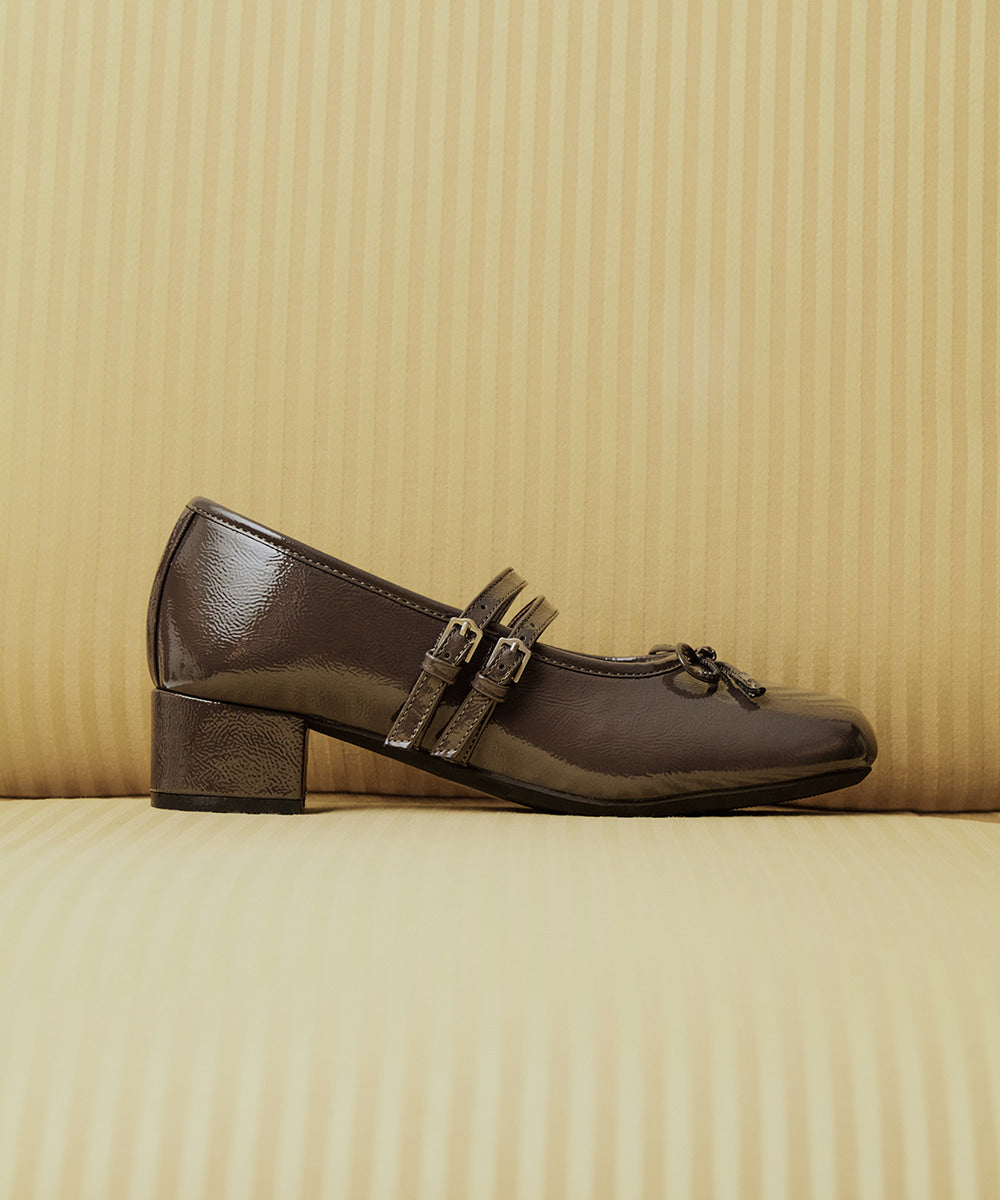 韓國 Rockfish Square Toe Two Strap Mj (4Cm)【RH011】