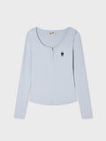 韓國 WhoAU Steve Ribbed Henryneck T-shirt【WA399】