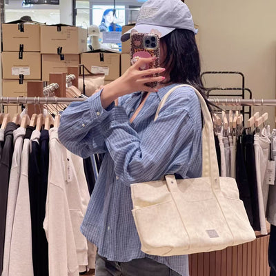韓國 Marithe Francois Girbaud Classic Logo Pattern Canvas Shoulder Bag【MD187】
