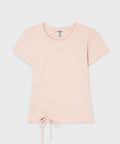 韓國 WhoAU Ribbed Side String T-Shirt【WA348】