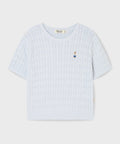 韓國 WhoAU Steve Melange Short Sleeve Sweater【WA349】