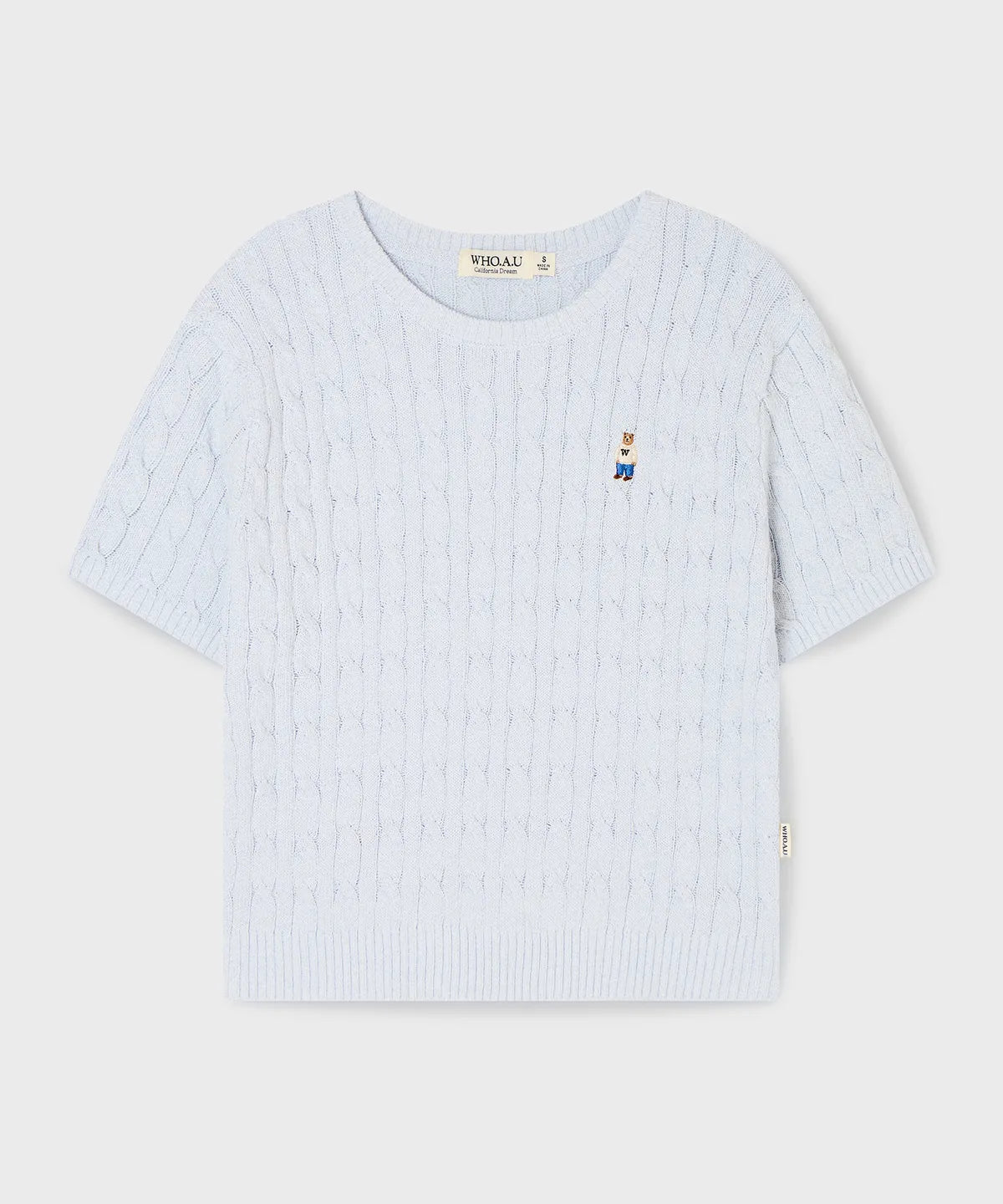 韓國 WhoAU Steve Melange Short Sleeve Sweater【WA349】