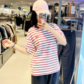 韓國 National Geographic Striped Semi-Overfit Pocket Short Sleeve T-shirt【NG954】