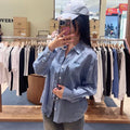 韓國 Marithe Francois Girbaud W Pattern Sheer Shirt【MD227】