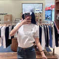 韓國 Marithe Francois Girbaud W Circle Logo Half Knit Pullover【MD244】