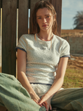 韓國 WhoAU Feminine Picot T-shirt【WA355】