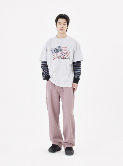 韓國 Mark Gonzales Angel American Flag Graphic Short Sleeve T-shirt 【MG323】