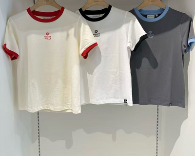 韓國 Wacky Willy Women's Regular Fit Ringer Short Sleeve T-Shirt【WW244】