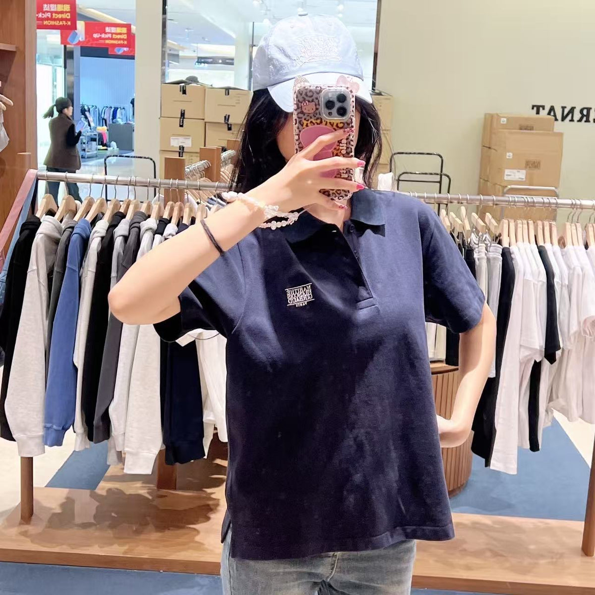 韓國 Marithe Francois Girbaud Small Classic Logo Pk Collar Tee【MD240】