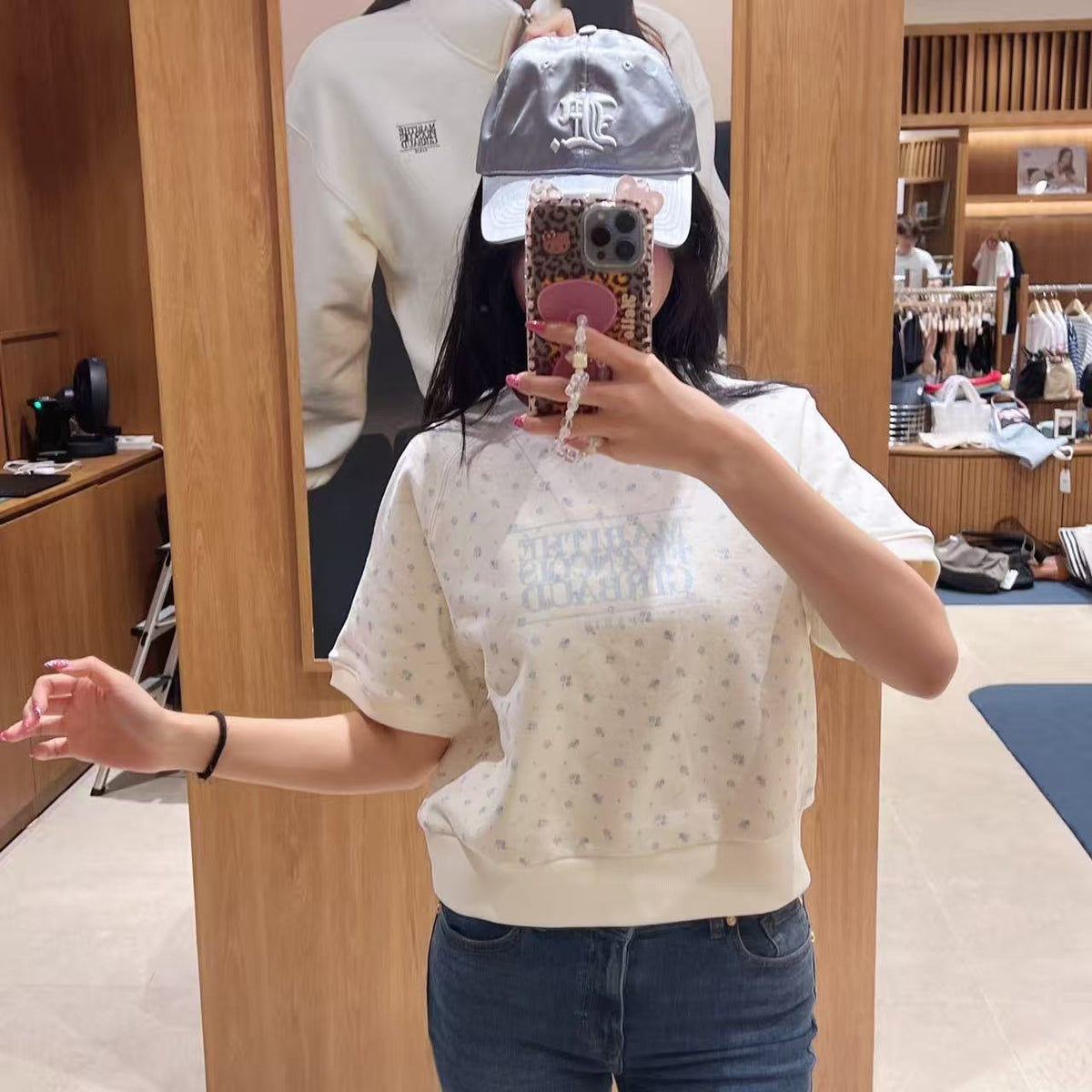 韓國 Marithe Francois Girbaud W Vintage Classic Logo Half Sweatshirt【MD207】
