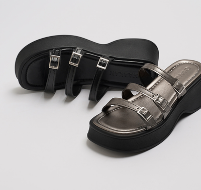 韓國 Chaakan Theo Strap Platform Mule Slippers【CN003】