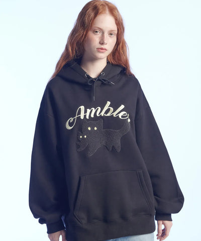韓國 Ambler Black Cat Unisex Hoodie【AR038】