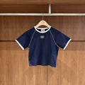 韓國 Marithe Francois Girbaud W Aerocool Small Classic Logo Ringer Slim Crop Tee【MD279】
