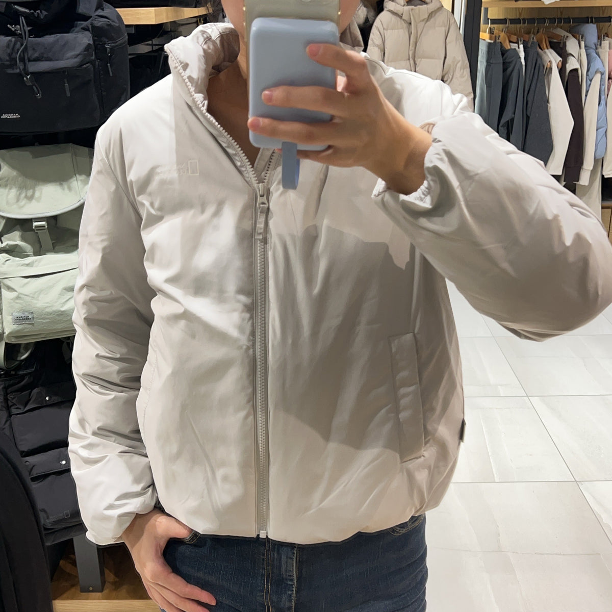 【現貨】韓國 National Geographic Women's Fowlie Stand-Neck Non-Quilted Duck Down Jumper (鴨絨)【NG182】