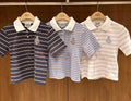 韓國 Marithe Francois Girbaud W Stripe Slim Crop Collar Tee【MD238】