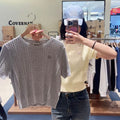 韓國 Marithe Francois Girbaud W Cable Half Knit Pullover【MD239】