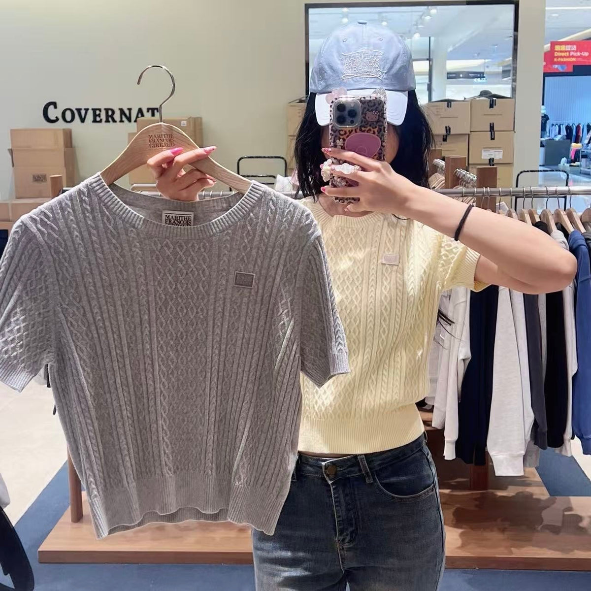 韓國 Marithe Francois Girbaud W Cable Half Knit Pullover【MD239】