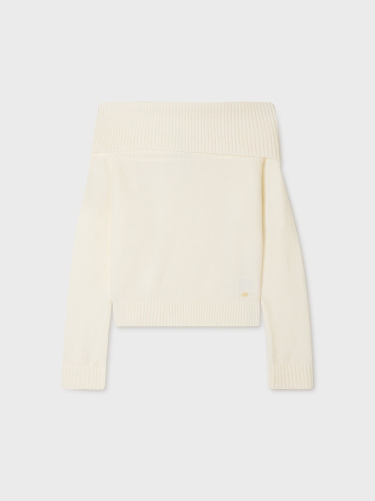 韓國 WhoAU Folded Off-Shoulder Pullover【WA095】