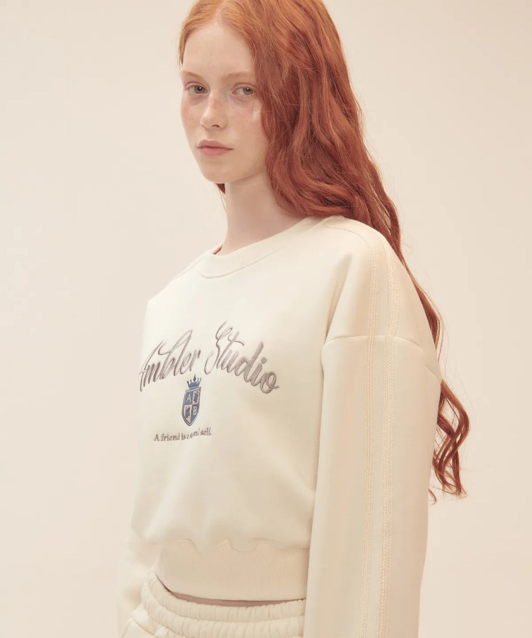 韓國 Ambler Symbol Race Track Crop Sweatshirt【AR062】