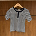 韓國 Marithe Francois Girbaud W Stripe Henley Neck Tee【MD302】