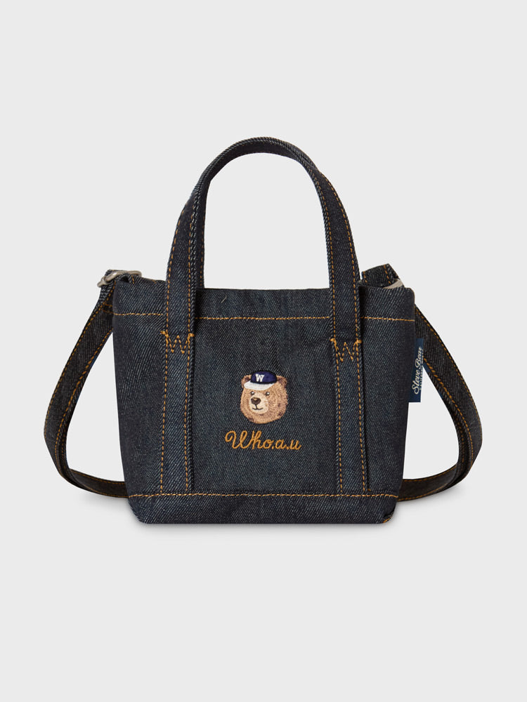 韓國 WhoAU Steve Denim Mini Tote Bag【WA301】