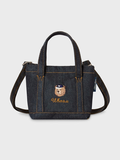 韓國 WhoAU Steve Denim Mini Tote Bag【WA301】