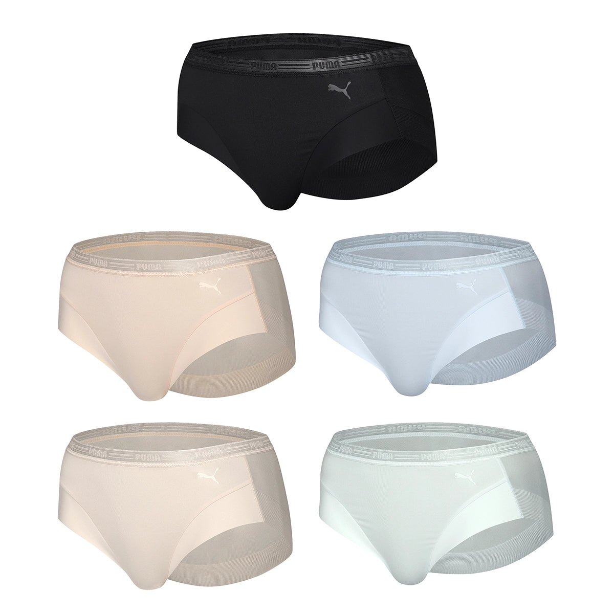 韓國 Puma Light Free Cut Women's Midi Panties 5-Pack【CT011】