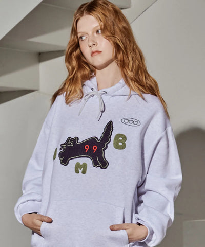 韓國 Ambler Meow! Cat Embroidered Unisex Hoodie【AR074】