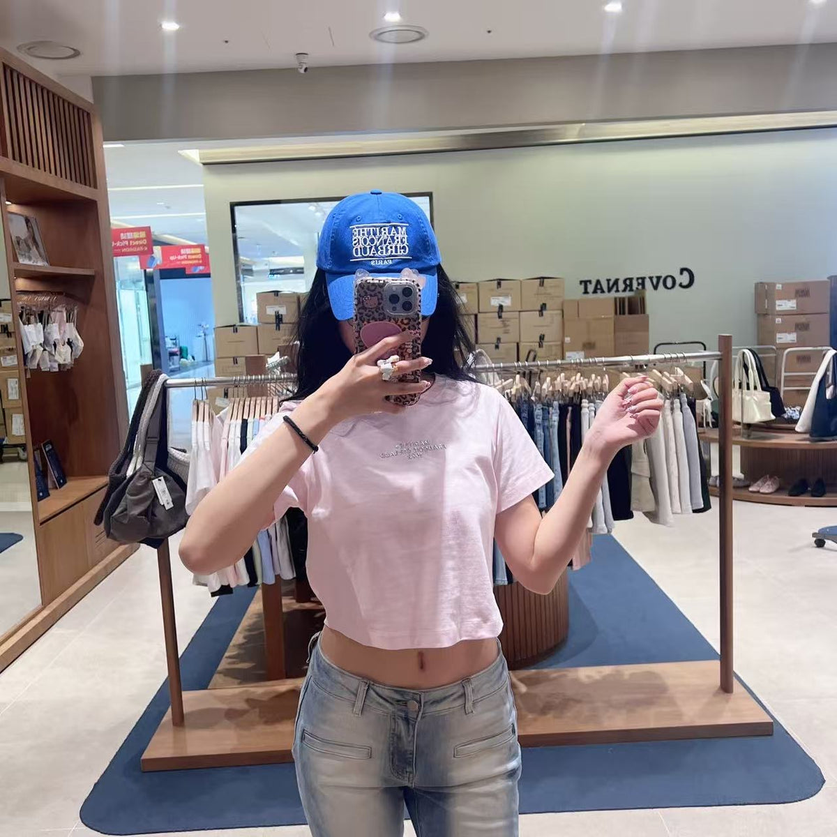 韓國 Marithe Francois Girbaud W Silver Lettering Crop Tee【MD303】
