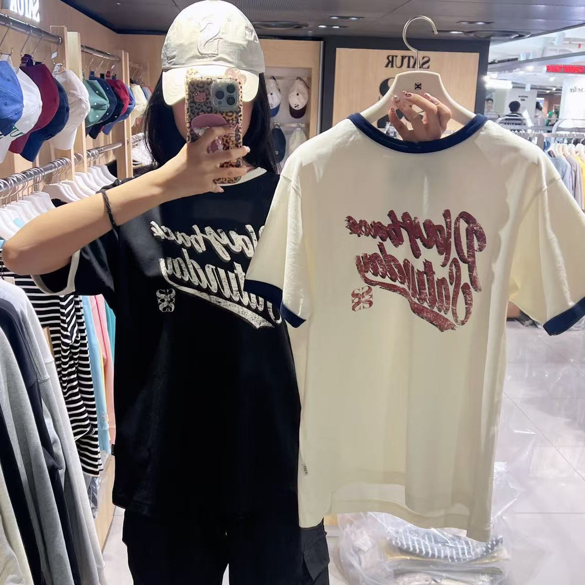 韓國 Satur Playback Saturday Ringer Short Sleeve T-shirt【SR367】