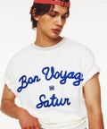 韓國 Satur Setter Logo Embroidered Voyage Short Sleeve T-shirt Art【SR404】