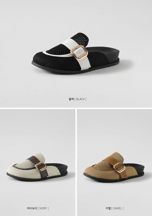 韓國 Chaakan Braided Knit Big Buckle Loafers【CN059】