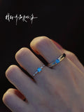 18k 金海藍寶情侶女對 (訂金$500，總售價為 $3,238)【SM2130】