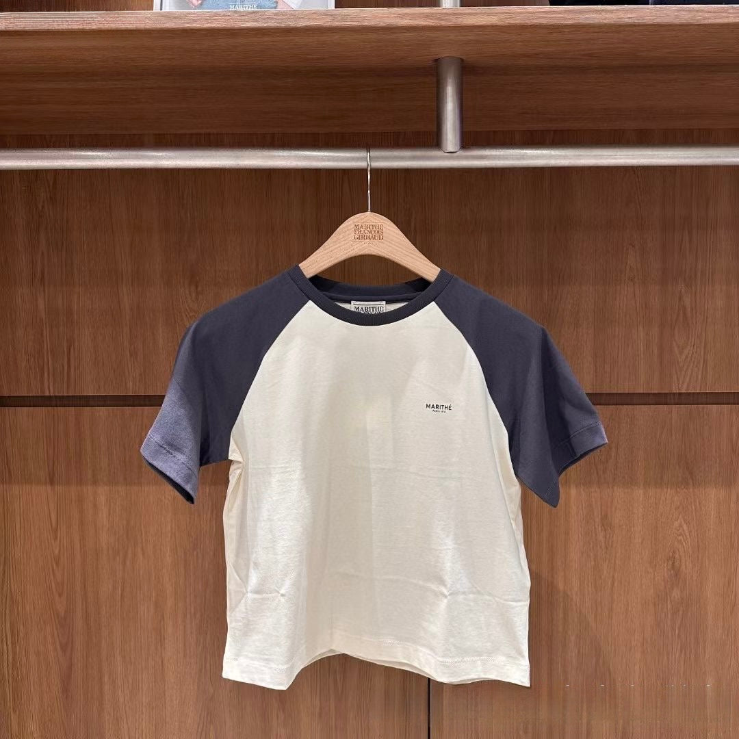 韓國 Marithe Francois Girbaud W Small Regular Logo Raglan Crop Tee【MD237】