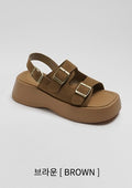韓國 Chaakan Zeneca Buckle Platform Sandals【CN006】